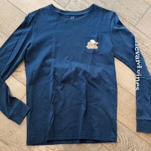 Vineyard Vines Kids Navy Long Sleeve Thanksgiving Tee Size L (16)
